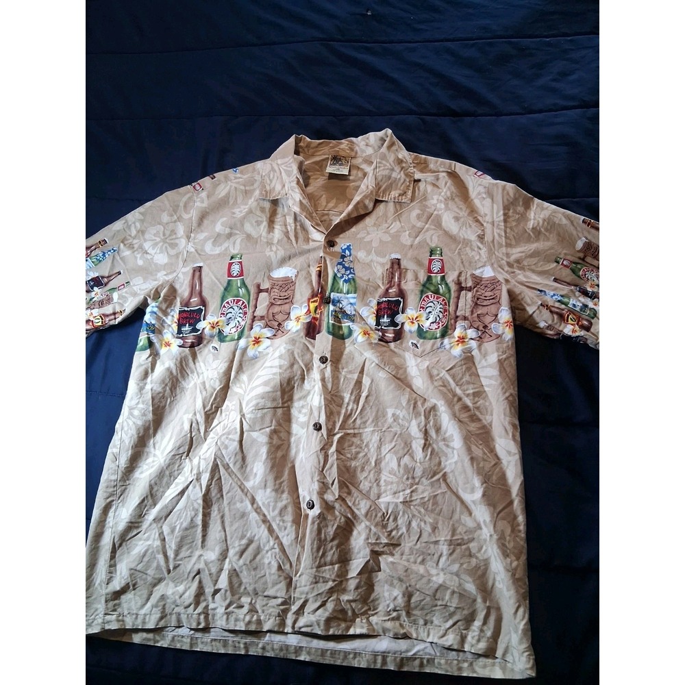 Winnie Fashion Men's Beer Variety Casual Shirt Made In Hawaii Vacation Sz 2X
